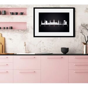 QUEENCE - Hamburg Sehenswürdigkeiten - Schwarz - Wall art print QUEENCE - Hamburg Sehenswürdigkeiten - Schwarz - Wall art print
