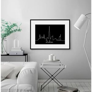 QUEENCE - Dubai Skyline - Schwarz - 50x40 cm - Wandbild QUEENCE - Dubai Skyline - Schwarz - 50x40 cm - Wandbild
