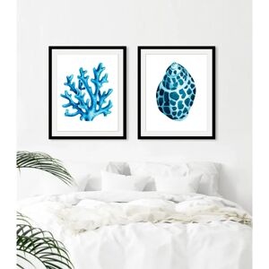 QUEENCE - Worti - Blau - 40x50 cm - Framed wall art QUEENCE - Worti - Blau - 40x50 cm - Framed wall art