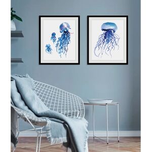 QUEENCE - Selim - Blau - Holzrahmen - Wandbild QUEENCE - Selim - Blau - Holzrahmen - Wandbild