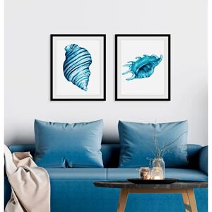 QUEENCE - Ralf - 50x70 cm - Blau - Gerahmter Druck QUEENCE - Ralf - 50x70 cm - Blau - Gerahmter Druck