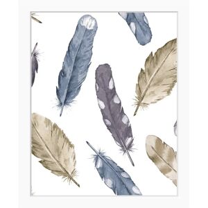 QUEENCE Frido 30x40 cm Blau-Lila Federn Wandbild - Wandbild QUEENCE Frido 30x40 cm Blau-Lila Federn Wandbild - Wandbild