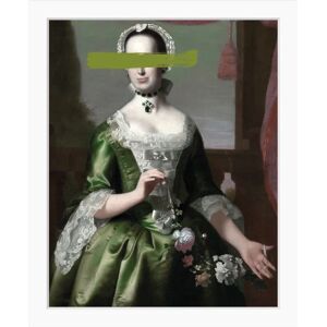 QUEENCE Gisela Wandbild - Frau, Hochformat, Grün - Indoor Dekor QUEENCE Gisela Wandbild - Frau, Hochformat, Grün - Indoor Dekor