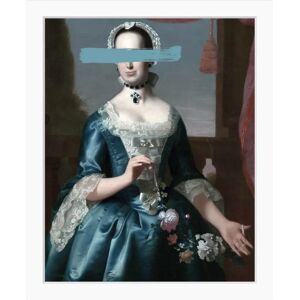 QUEENCE Leni Wandbild - Mittelalter Frau Blau Gerahmt QUEENCE Leni Wandbild - Mittelalter Frau Blau Gerahmt