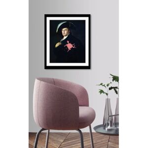 QUEENCE - Angelo - 40x50 cm - Blau-Rosa - Wandkunst QUEENCE - Angelo - 40x50 cm - Blau-Rosa - Wandkunst