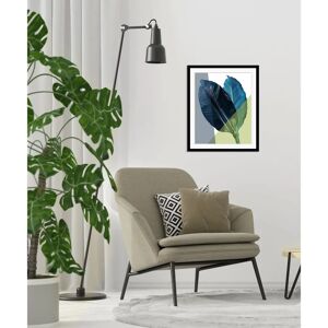 QUEENCE Elisa Wandbild - Blätter Muster - Rechteck Hochformat - Grün/Blau QUEENCE Elisa Wandbild - Blätter Muster - Rechteck Hochformat - Grün/Blau