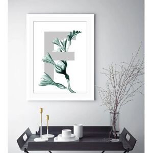 QUEENCE F-Flower Wandbild - Buchstaben, 50x70cm, grau QUEENCE F-Flower Wandbild - Buchstaben, 50x70cm, grau