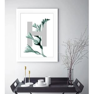 QUEENCE H-Flower Wandbild - Buchstaben, 50x70cm, grau QUEENCE H-Flower Wandbild - Buchstaben, 50x70cm, grau