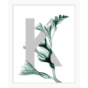 QUEENCE K-Flower Wandbild - Buchstaben, Grün (Grau, Dunkelgrün) - Rechteckig, Hochformat QUEENCE K-Flower Wandbild - Buchstaben, Grün (Grau, Dunkelgrün) - Rechteckig, Hochformat