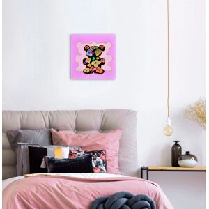 QUEENCE Bears VII - 30x30 cm - quadratisch - rosa - Leinwandbild QUEENCE Bears VII - 30x30 cm - quadratisch - rosa - Leinwandbild
