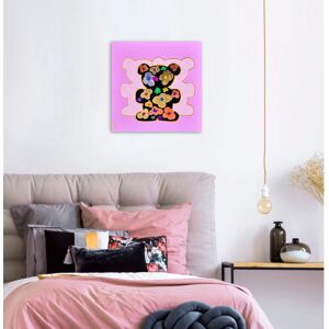 QUEENCE Bears VII - 60x60 cm - pink - Leinwanddruck QUEENCE Bears VII - 60x60 cm - pink - Leinwanddruck
