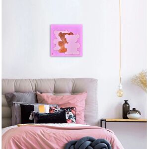 QUEENCE - Bears VIII - rosa - 30x30 - Canvas print QUEENCE - Bears VIII - rosa - 30x30 - Canvas print