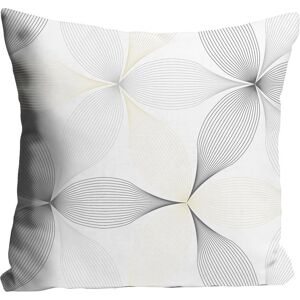 QUEENCE Imogen Dekokissen - 40x40cm, grau, Blumen, Polyester QUEENCE Imogen Dekokissen - 40x40cm, grau, Blumen, Polyester