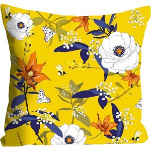 QUEENCE Boris Gelbes Blumen Dekokissen - Kissenhülle QUEENCE Boris Gelbes Blumen Dekokissen - Kissenhülle