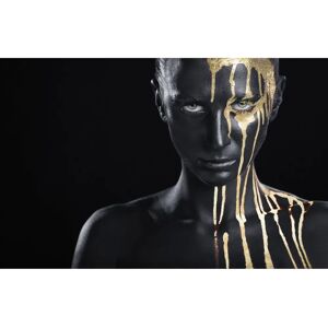 Queence Anubis Acrylglas Wandbild - Gold & Schwarz - 90x60cm Queence Anubis Acrylglas Wandbild - Gold & Schwarz - 90x60cm