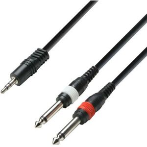 Cable de Audio Adam Hall 3 Estrellas - 3m, Mini-Jack Estéreo a 2x6,35mm Mono, Negro Cable de Audio Adam Hall 3 Estrellas - 3m, Mini-Jack Estéreo a 2x6,35mm Mono, Negro