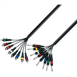 Adam Hall K3 L8 PC 0500 Audio Cable - 5m, 8x RCA & 6.35mm TRS Adam Hall K3 L8 PC 0500 Audio Cable - 5m, 8x RCA & 6.35mm TRS