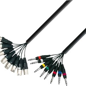 Adam Hall K3 L8 MV 0300 - 8 x XLR to 8 x 6.3mm TRS Cable - 3m Adam Hall K3 L8 MV 0300 - 8 x XLR to 8 x 6.3mm TRS Cable - 3m