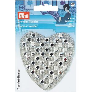 Prym Silver Heart Patch - Embroidered Heart Motif Prym Silver Heart Patch - Embroidered Heart Motif