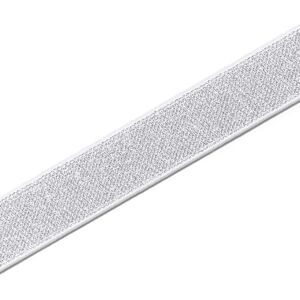 Prym 25mm Sparkle Metallic Lurex Elastic White Silver - por metro Prym 25mm Sparkle Metallic Lurex Elastic White Silver - por metro