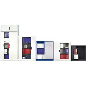 Armoire à volet horizontal - Acier, 3 étagères, 4 niveaux de classement - Publicité Armoire à volet horizontal - Acier, 3 étagères, 4 niveaux de classement - Publicité