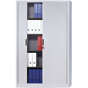 Armoire en acier bleu C+P - 4 étagères, verrouillable, 1980x1200x420 mm - Publicité Armoire en acier bleu C+P - 4 étagères, verrouillable, 1980x1200x420 mm - Publicité