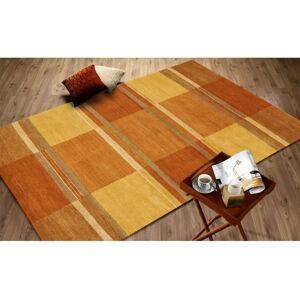 Handgeknüpfter Naturteppich Orange Wolle - Teppich Handgeknüpfter Naturteppich Orange Wolle - Teppich