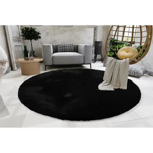 OCI Rocky Soft Rundteppich - 120cm, Schwarz, Maschinell Gewebt OCI Rocky Soft Rundteppich - 120cm, Schwarz, Maschinell Gewebt