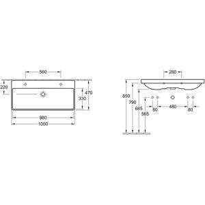 Villeroy & Boch Avento Chiuvetă Albă CeramicPlus 1000x470mm - Chiuvetă Rectangulară pentru Baie Villeroy & Boch Avento Chiuvetă Albă CeramicPlus 1000x470mm - Chiuvetă Rectangulară pentru Baie