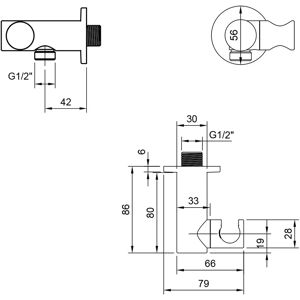Villeroy & Boch - Wandhalterung für Handbrause - Chrom Villeroy & Boch - Wandhalterung für Handbrause - Chrom