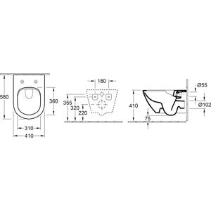 Villeroy & Boch Hvid CeramicPlus Subway 2.0 Oval Toilet - DirectFlush Villeroy & Boch Hvid CeramicPlus Subway 2.0 Oval Toilet - DirectFlush
