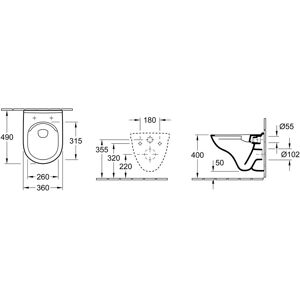 Villeroy & Boch - Tiefspül-WC Wandhängend - Sanitärporzellan Villeroy & Boch - Tiefspül-WC Wandhängend - Sanitärporzellan
