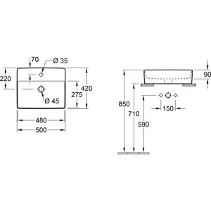 Villeroy & Boch Memento 2.0 Weiß Alpin Wandwaschbecken - Waschbecken Villeroy & Boch Memento 2.0 Weiß Alpin Wandwaschbecken - Waschbecken