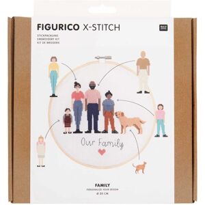 Kit de broderie au point de croix Rico Design - Créez votre famille Multicolore 20 x 20 cm Kit de broderie au point de croix Rico Design - Créez votre famille Multicolore 20 x 20 cm