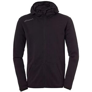 Veste de football à capuche noire UHLSPORT Essential pour garçons - Publicité Veste de football à capuche noire UHLSPORT Essential pour garçons - Publicité