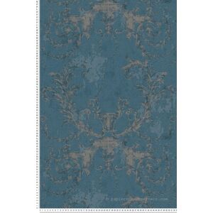 A.S. CRÉATION Historische Kunst Tapete - Barock Design, Blau & Silber A.S. CRÉATION Historische Kunst Tapete - Barock Design, Blau & Silber