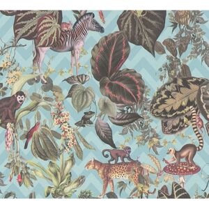 A.S. Creation Blue Metropolis Jungle Wallpaper - Wallpaper A.S. Creation Blue Metropolis Jungle Wallpaper - Wallpaper