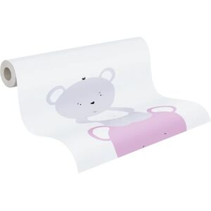 Kinderbehang Little Love roze grijs wit - Behang Kinderbehang Little Love roze grijs wit - Behang