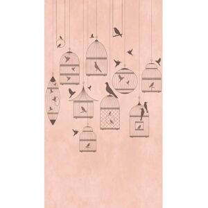 AS Creation Vogelkooi Roze Behang - Vogel, Roze, Dierenprint AS Creation Vogelkooi Roze Behang - Vogel, Roze, Dierenprint