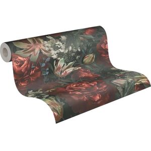 A.S. CRÉATION Rosen Floral Wallpaper - Floral, Red & Green, 0.53x10.05m A.S. CRÉATION Rosen Floral Wallpaper - Floral, Red & Green, 0.53x10.05m