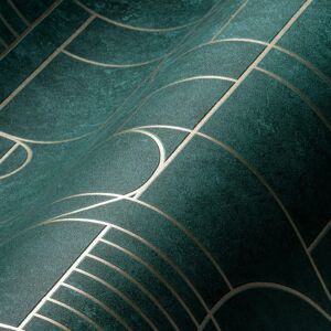 Papel Pintado Geométrico Verde Living Walls - Revestimiento Papel Pintado Geométrico Verde Living Walls - Revestimiento