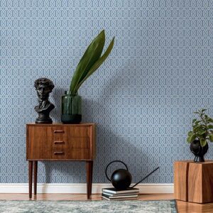 Livingwalls Blau Grijs Grafisch behang - 53cm x 10,05m Livingwalls Blau Grijs Grafisch behang - 53cm x 10,05m