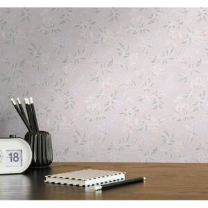 Papel pintado floral beis - Diseño vintage - 53cm x 10.05m Papel pintado floral beis - Diseño vintage - 53cm x 10.05m
