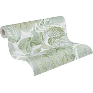 Papier Peint Feuilles Tropicales Vert/Grey/Gold - AS Creation - Publicité Papier Peint Feuilles Tropicales Vert/Grey/Gold - AS Creation - Publicité