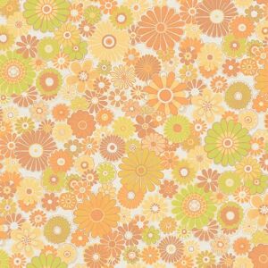 AS Creation Retro Floral Pattern Wallpaper Lime Green Orange - Wall Paste AS Creation Retro Floral Pattern Wallpaper Lime Green Orange - Wall Paste