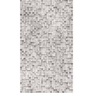 Livingwalls The Wall III 3D Behang - Grijze Geometrische Vlies Livingwalls The Wall III 3D Behang - Grijze Geometrische Vlies