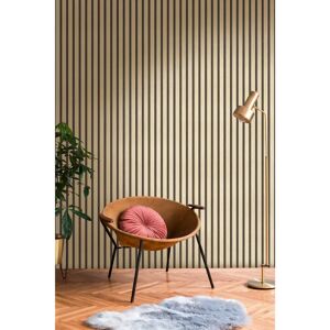 AS Creation Model 78627-2 Gold Wood Slat Wallpaper - Wallpaper AS Creation Model 78627-2 Gold Wood Slat Wallpaper - Wallpaper