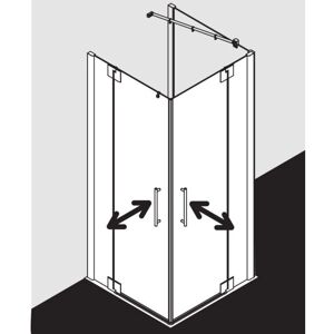 Porte de douche d'angle PASA XP - 2 parties, verre de sécurité, argent brillant - Publicité Porte de douche d'angle PASA XP - 2 parties, verre de sécurité, argent brillant - Publicité