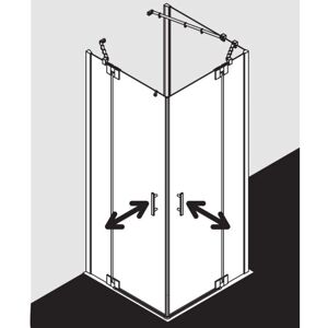 Espace d'angle Kermi Argent - 2 pièces, ajustable, verre sécurité - Publicité Espace d'angle Kermi Argent - 2 pièces, ajustable, verre sécurité - Publicité