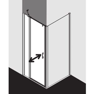 Porte de Douche Liga de Kermi - Porte battante avec panneau fixe - Publicité Porte de Douche Liga de Kermi - Porte battante avec panneau fixe - Publicité